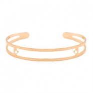 DQ Metalen basis armband 9x60mm met 2 oogjes Rosé goud